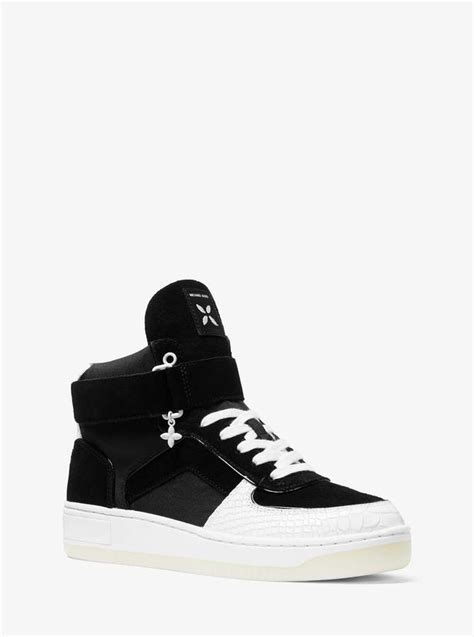 michael michael kors jaden suede and snake-embossed high-top|MK Jaden Suede And Snake.